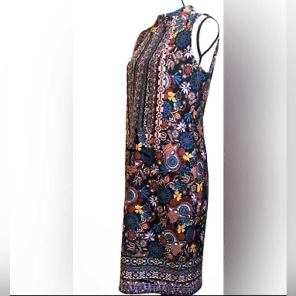 Paisley Bohemian Neoprene Sleeveless Midi Dress